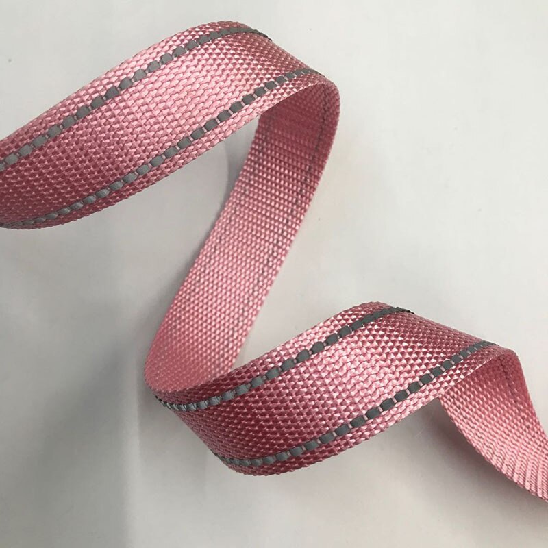 50 Yards 25Mm Reflecterende Singels Naaien Accessoires Rugzak Strapping Riem 1Mm Dikte Huisdier Kraag Diy Polyester Tape: Pink 25mm