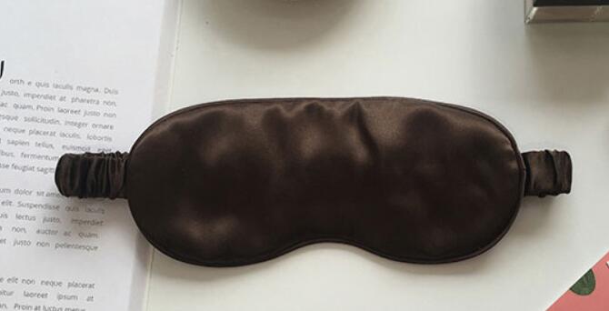 100% handmade silkworm silk eye mask sleep eys shade with silk storage bag: Brown / M 56-58cm