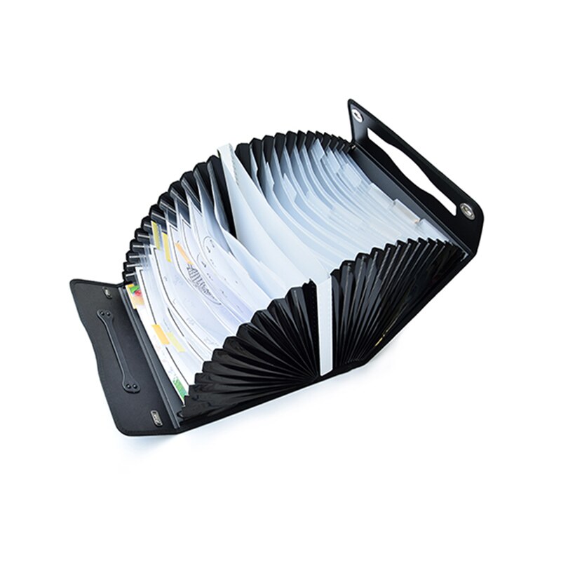 Plastic 27 Pockets Carry Case A4 Document Organizer Self Standing Accordion File Box with Handle Expandable Wallet Briefcase