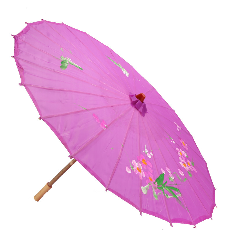 Paraguas de papel con flores impresas chinas, sombrilla tradicional hecha a mano, sombrilla clásica de baile Retro, decoración de: purple