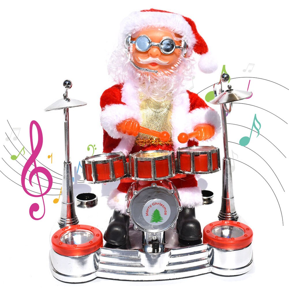 Jul elektrisk musik julemand dukke ornament spille klaver saxofon guitar tromme ornament år børn jul: C