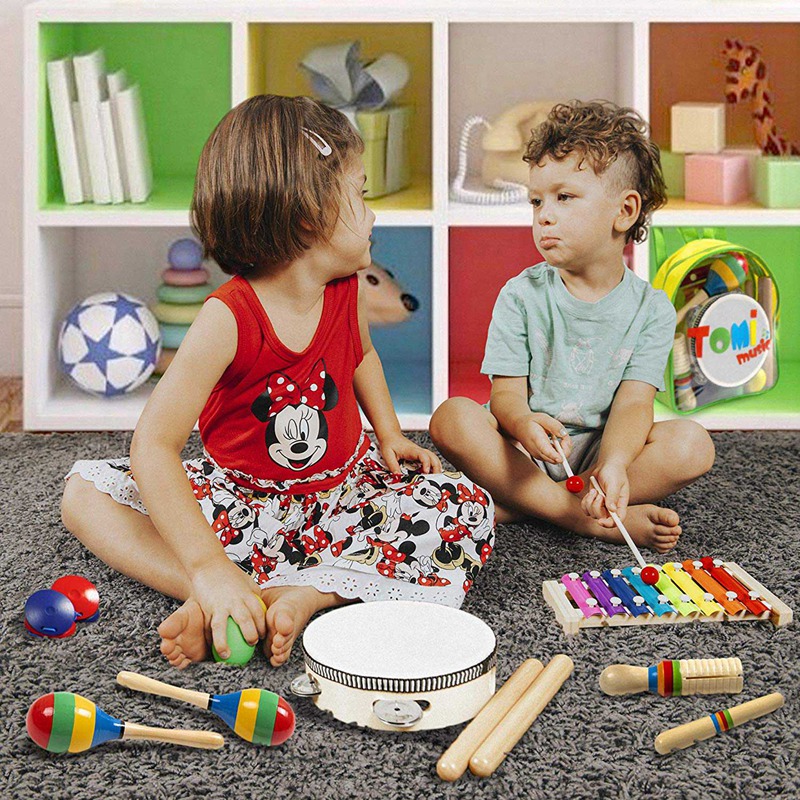 -Instruments For Toddlers And Preschoolers Wooden Percussion For Boys And Girls Including Xylophone - Promoting Early Devel