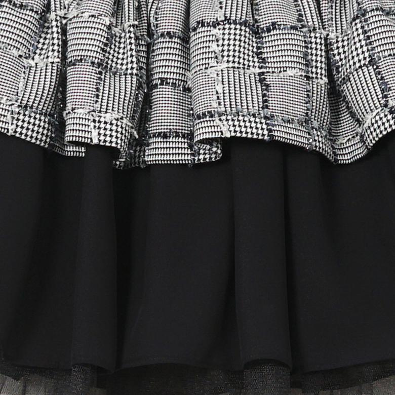 Poncho zwart 88 gingham rok meisjes trend top