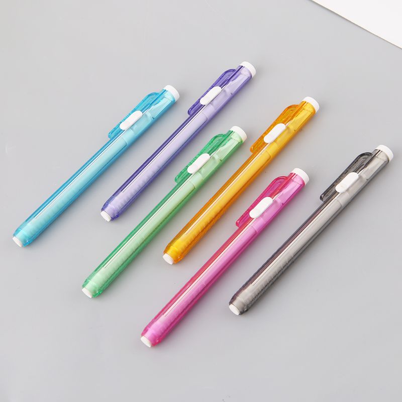 Press Pen Shaped Eraser Writing Drawing Pencil Erase Student School Office Stationery Learning Painting Accessory