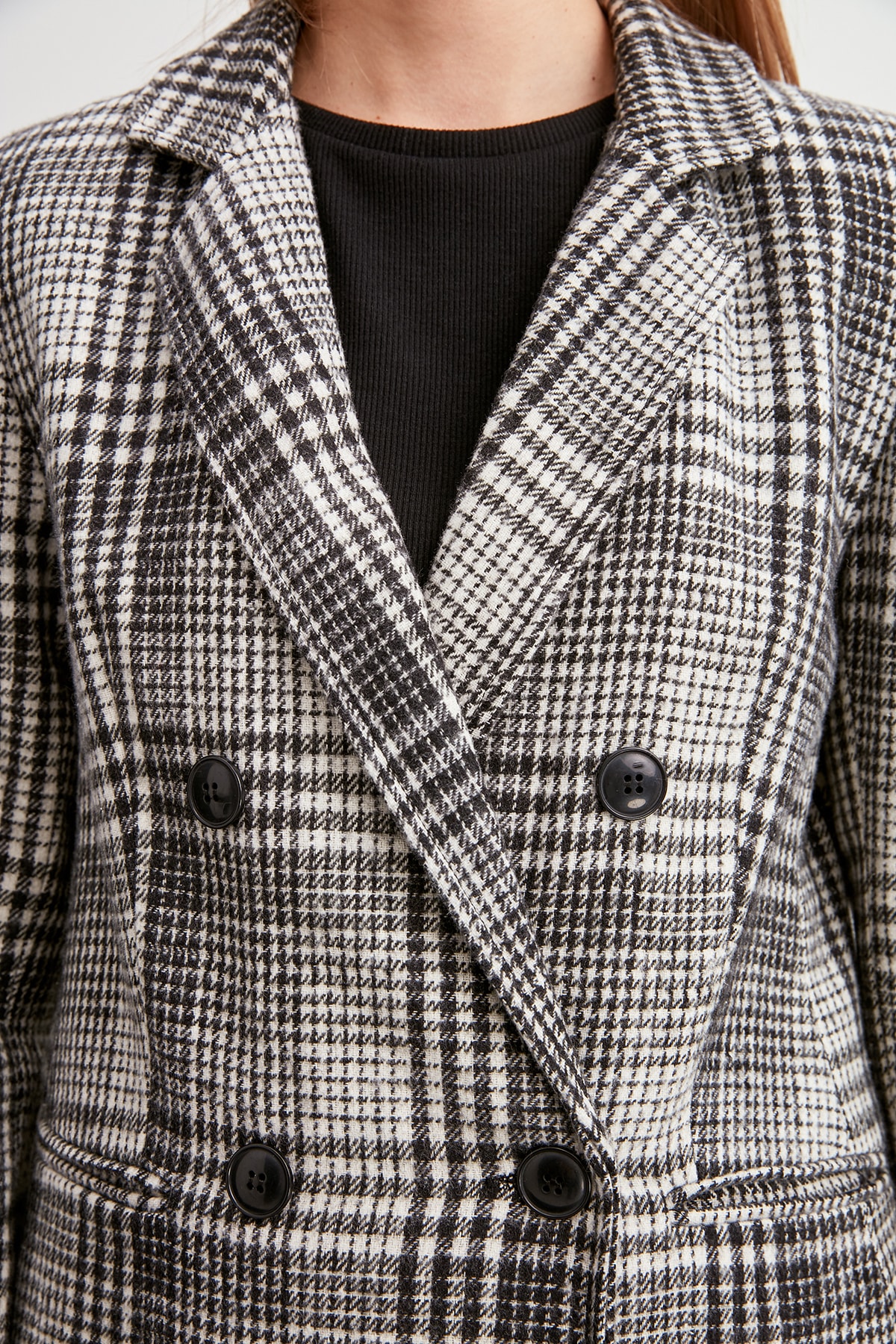 Trendyol Plaid Coat Jacket TWOAW20CE0386