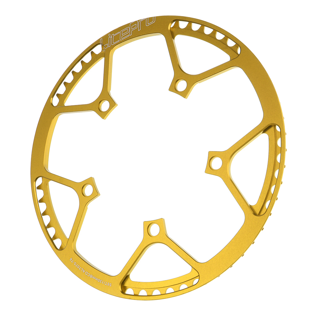 Bicycle Chainring Narrow Wide Chain Ring Sprockets Cranksets Guard Protector 130mm BCD - Bike Accessories: Gold 58T 