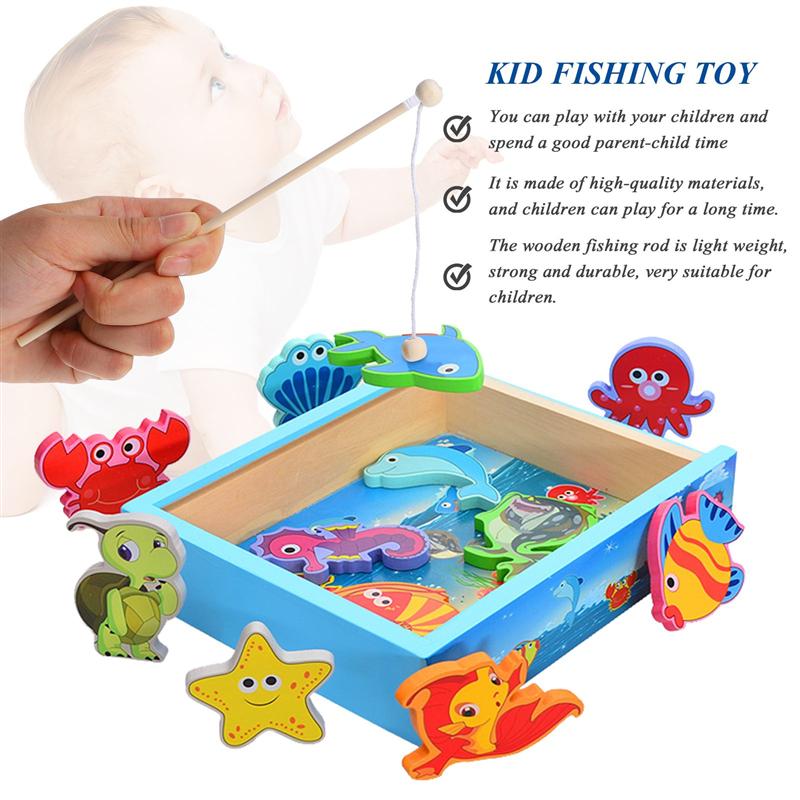 4 stücke Holz Magnetischen Angeln Pole Holz Angelrute für Kindergarten freundlicher