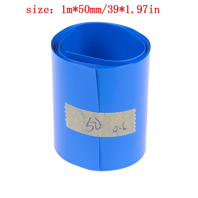 1M PVC cinta retráctil 30-85mm 18650 batería de litio Tubo termorretráctil Li-ion CUBIERTA Cubierta fundas de piel Accesorios: 50mm