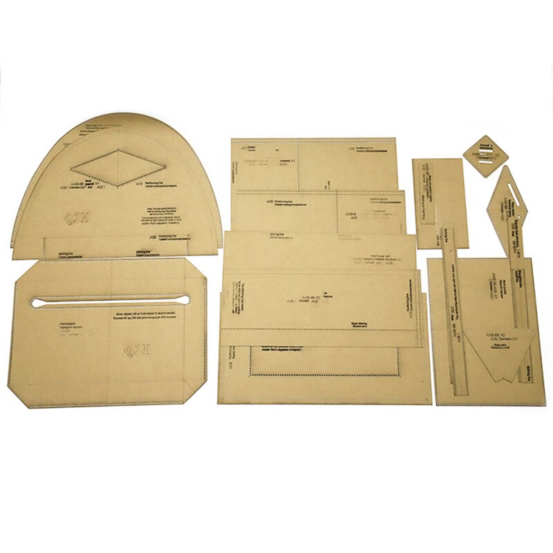 DIY Mochila De Cuero hecha a mano, patrón de dibujo, plantilla de papel Kraft, molde de bolsa de cuero, plantillas de costura, suministros