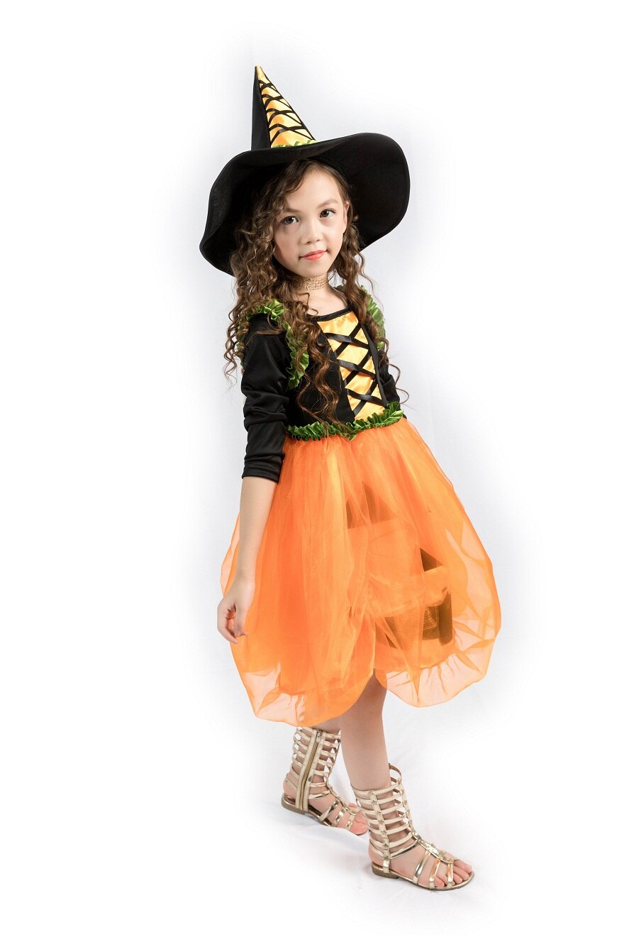 Halloween Costume Pumpkin girl dress up