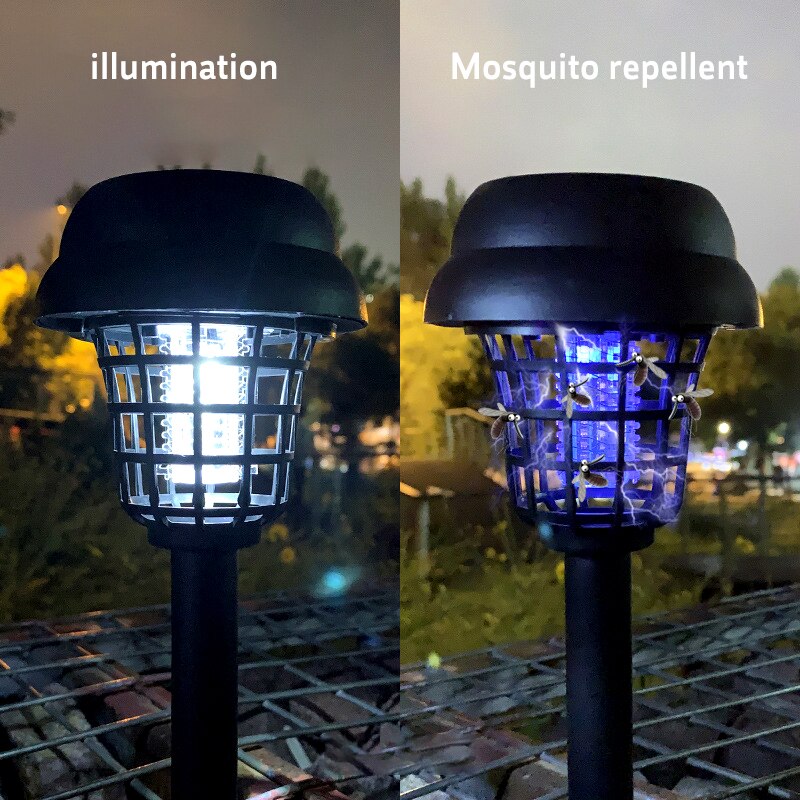 Solar Power Elektrische Muggen Killer Lamp Regendicht Anti Muggenval Muggenspray Kills Vliegt Bug Zapper Outdoor Tuin