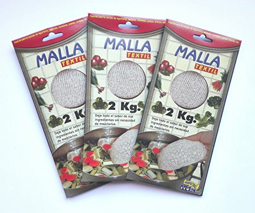 HV - Malla Textil de Cocción - Bolsa para Legumbres - 2 Kg - Hecha en España - Set de 3