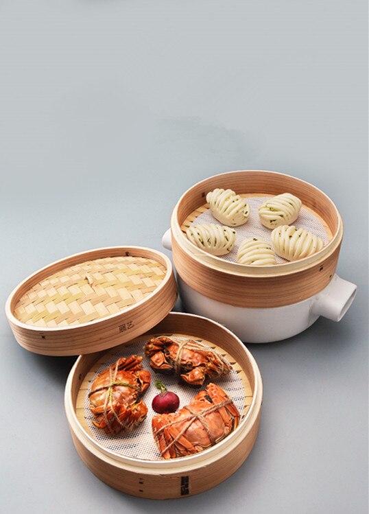 The small steamed bun steamer wooden household pastry buns early steamer rack cage: Default Title