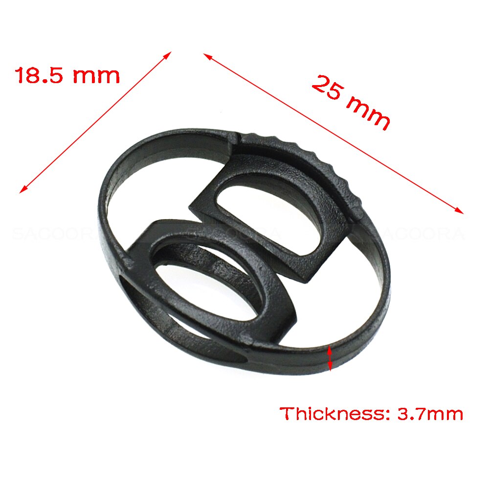 Beam rope clamp Cord Slider Drawstring Plastic Rope Clamp Cord Lock Symmetrical Stopper Black Spring buckle