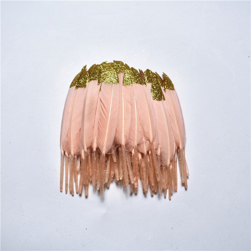 Rea 20 st/lot spray guld ankfjäder 10-16cm/4-6 tum diy fjädrar för pyssel plymer dekor fjädrar för smycken gör plommon: Skalrosa