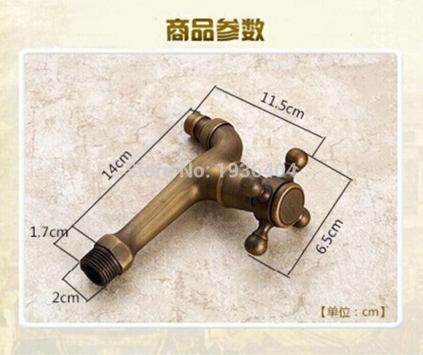 Long Spout Laundry Faucet Antique Single Cold Washing Machine Taps Wall Mounted W203