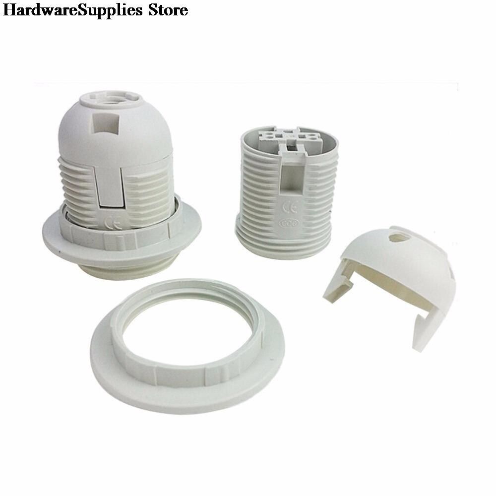 2Pcs 250V 4A E27 Lamp shade Ring for E27 Light Bulb Base Plastic Full Screw Lamp Holder Pendant Socket 2colors