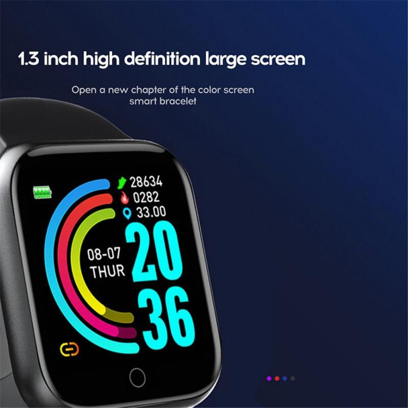 Y68 Smart Watches Men Women's Smartwatch Heart Rate Fitness Tracking Real-Time Blood Pressure Bluetooth Watch For IPhone Xiaomi