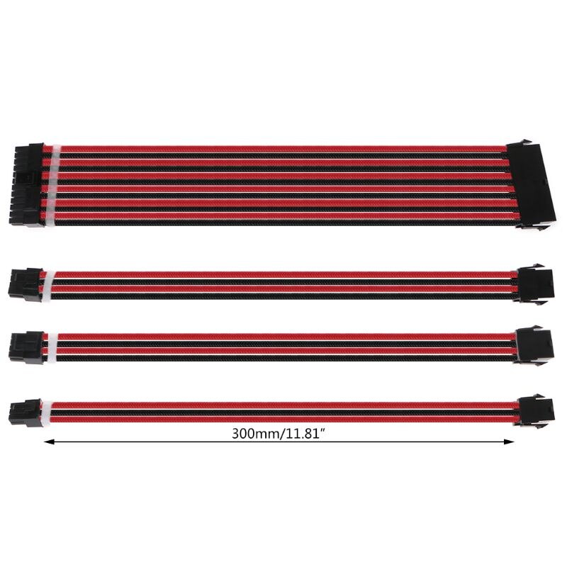 Kit de Cable de extensión básico de A-TX, fuente de alimentación de CPU GPU, conectores de 24 Pines, 8 pines, 6 pines, 4 + 4 pines, 30cm/40cm, 1 Juego: RB-30