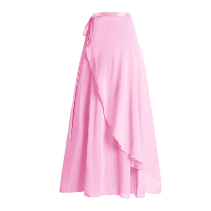 Lange Tanzröcke für Damen, Chiffon-Wickelrock, Mädchen, asymmetrischer Ballett-Wickelrock: Blau
