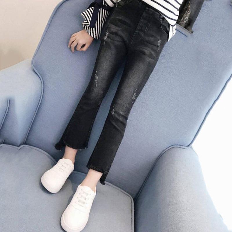 Spring Autumn Teenage Girls Jeans Trousers Kids Girls Skinny Jeans Boot Cut Pants Baby Girl Clothes Denim Leggings T136