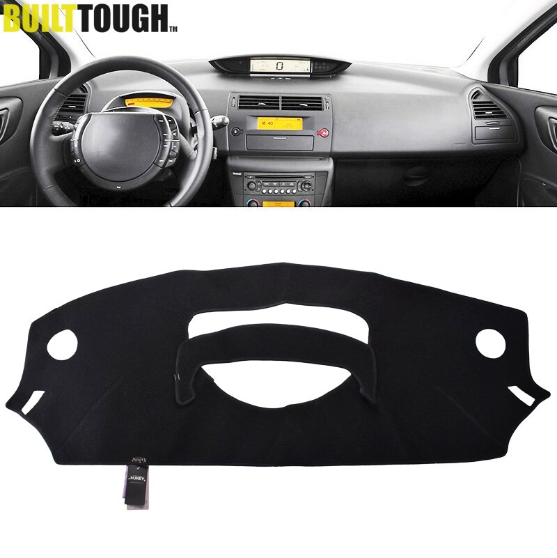 Tapis Tableau De Bord Pour Citroën C4 C-Quatre 2004-2010 | Bleu RHD | Protection Solaire Anti-fissure | Installation Facile Sans Perçage