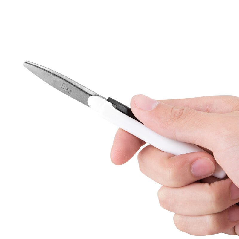Fizz Stainless Steel Portable Self-Locking Safety Scissors Pen Scissors Utility K-nife Manual Sewing Scissors For Office