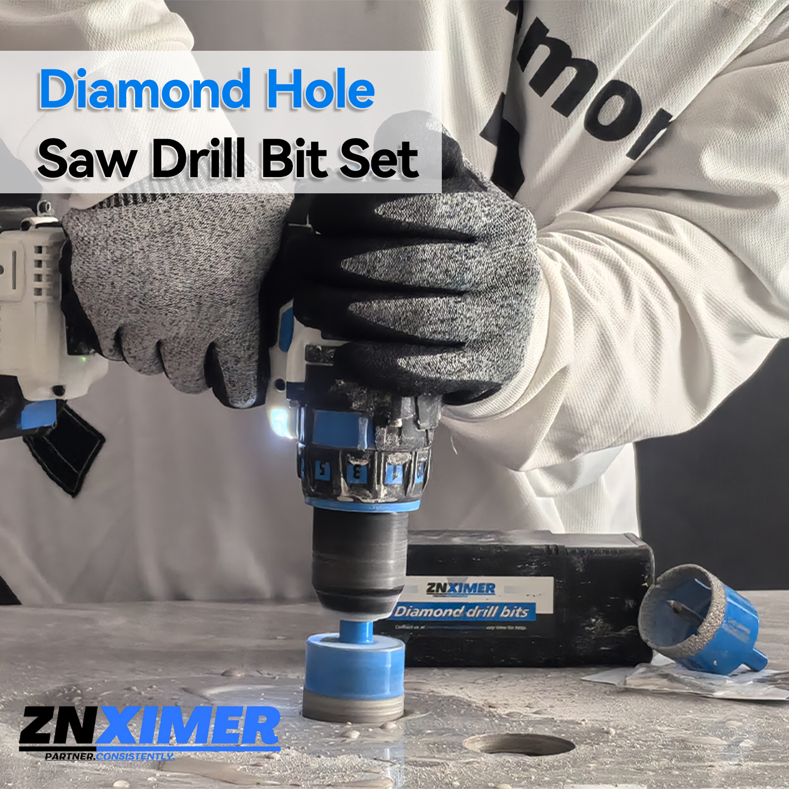 Juego de brocas de diamante de 18-68MM, sierra perforadora para azulejos de cerámica con taladro de posición para vidrio, mármol, granito, piedra, porcelana, 1 Uds.
