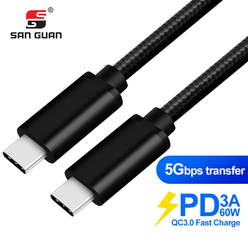 3M 10ft USB-C typ kabla PD 3A 60W szybkie ładowanie USB typ C przewód USB-C ładowarka 5GB Duńczyk dla Samsung galaktyka S20 Redmi Uwaga8 prochowiec