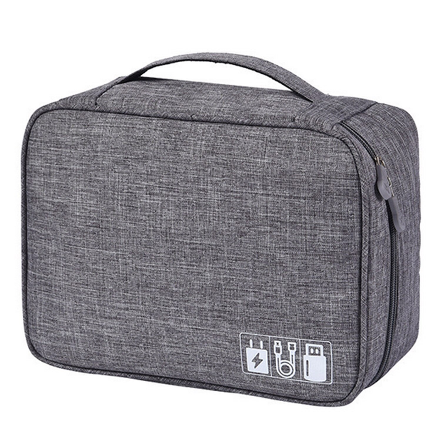 Besegad Waterproof Electronic Organizer Bag Travel Data Cable Storage Bag For Digital USB Gadget Hard Drive Case Cosmetic Makeup: Gray