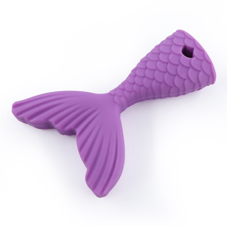 fish Shaped Baby Silicone Teether Pendant Teething Necklace Autism Sensory Chew: VIOLA