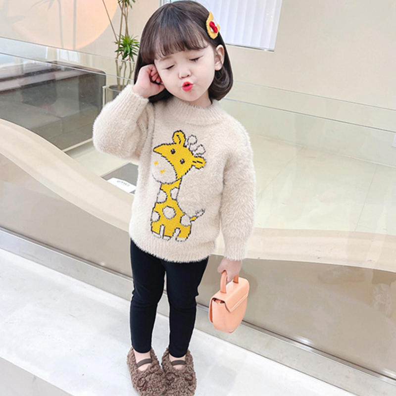 Suéter de lana para niños y niñas, prendas de vestir, Tops gruesos y cálidos, abrigo de algodón, invierno y otoño, 2022: Beige / 4T