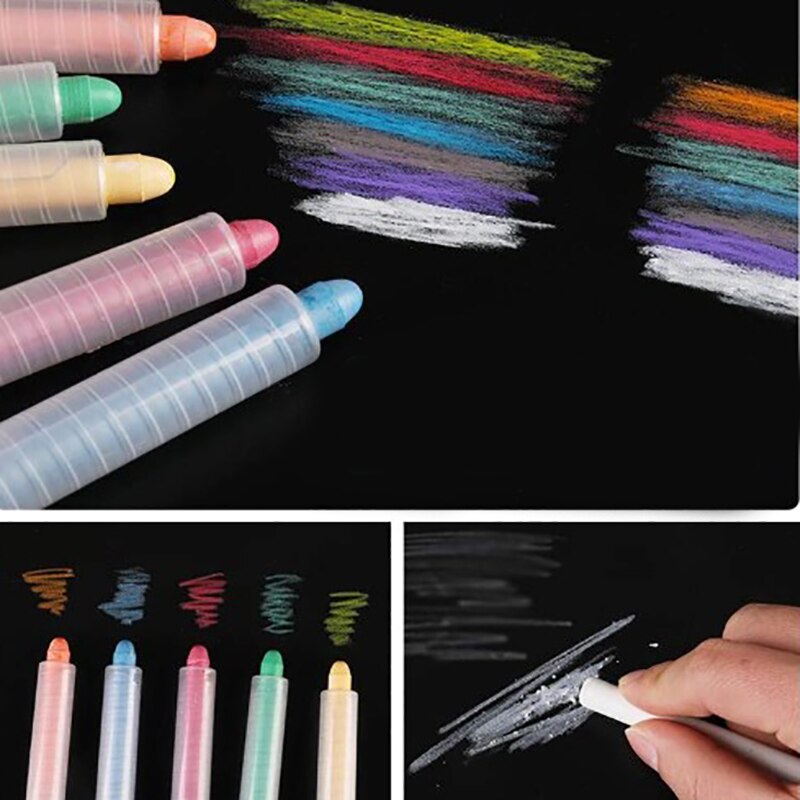 60 farvede støvfri kridtkuglepenne aftagelig tavle papirvarer vandopløselig kridt