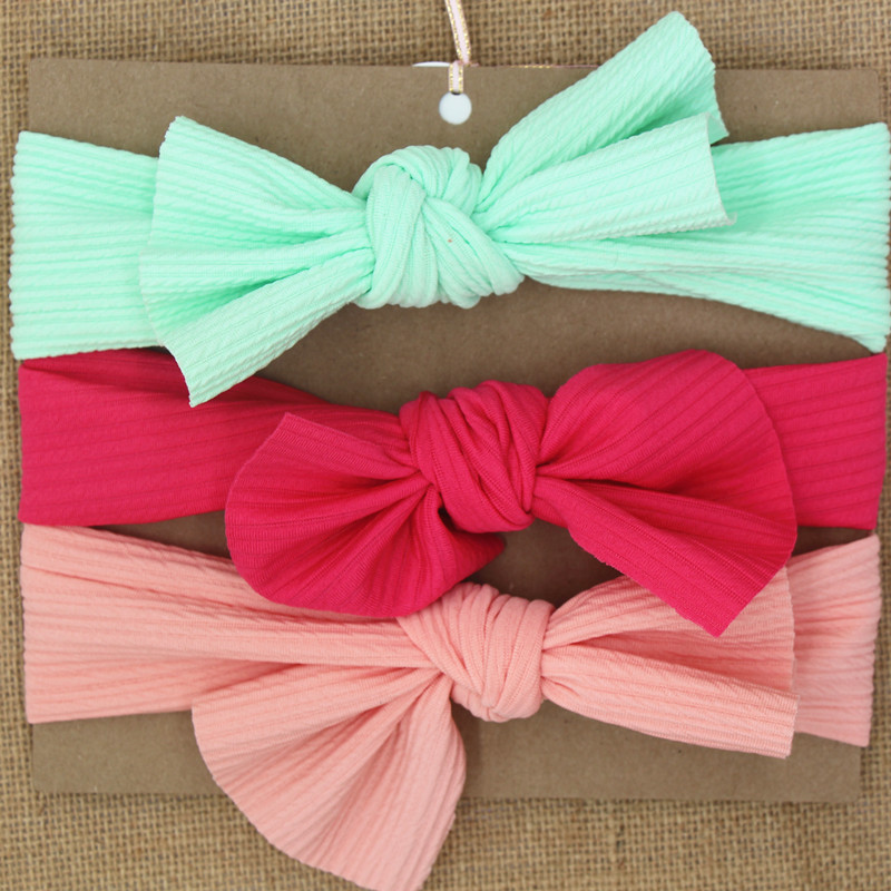 Bandeau à nœuds pour bébé, gros nœud noué, en tissu extensible, solide, accessoires pour cheveux de bébé