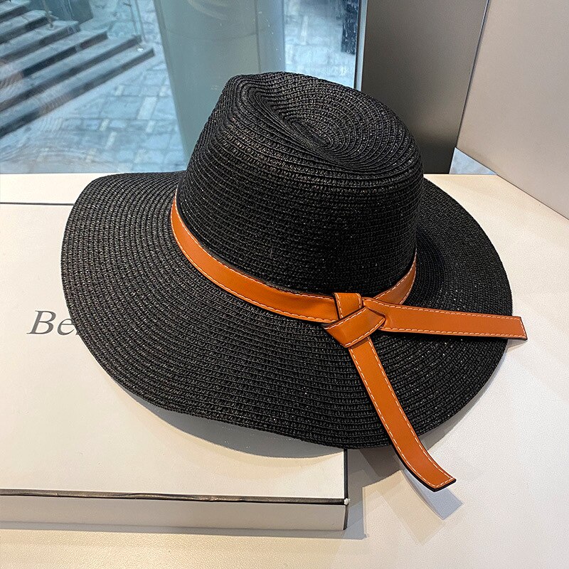 Women's Straw Hat or Summer Beach Hat: Black