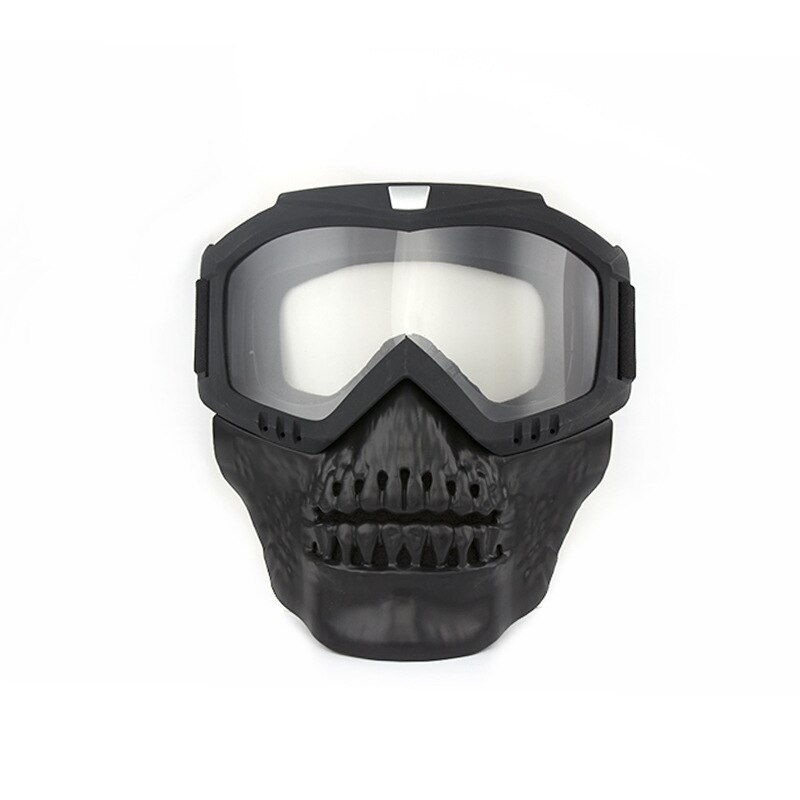 Gafas de Motocross desmontables a prueba de viento, máscara de calavera para motocicleta, gafas de sol para Mtb, protección UV, gafas MX para ATV/Enduro/BMX: 024-clear