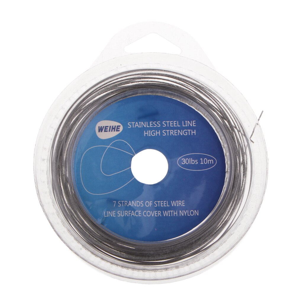 Fishing Line Wire Leader Stainless Steel Trace Lures 10m 7 Strands: 30LBS 