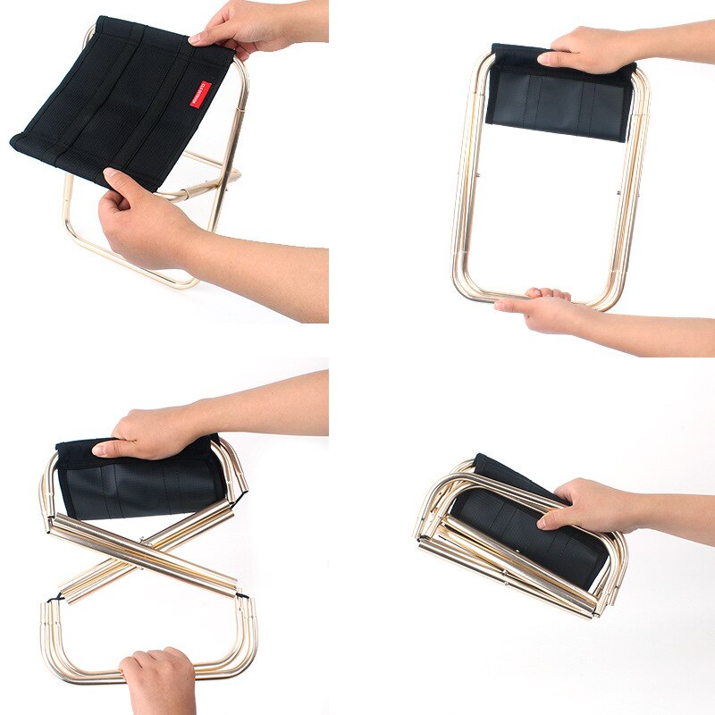 Opvouwbare visstoel voor buiten, ultralicht, draagbaar en opvouwbaar, kampeerstoel van aluminiumlegering, picknickstoel voor vissen met tas