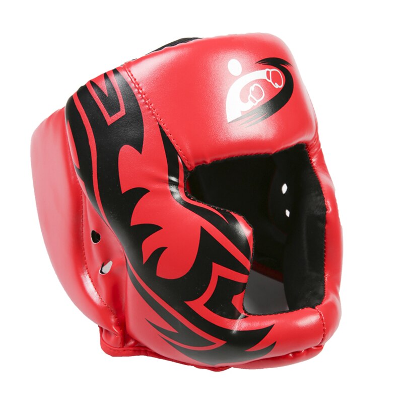 Free Size Muay Thai Boxing Taekwondo MMA Helmet Head Protector Karate Sparring Kickboxing Protective Headgear Fitness Equipment: Red