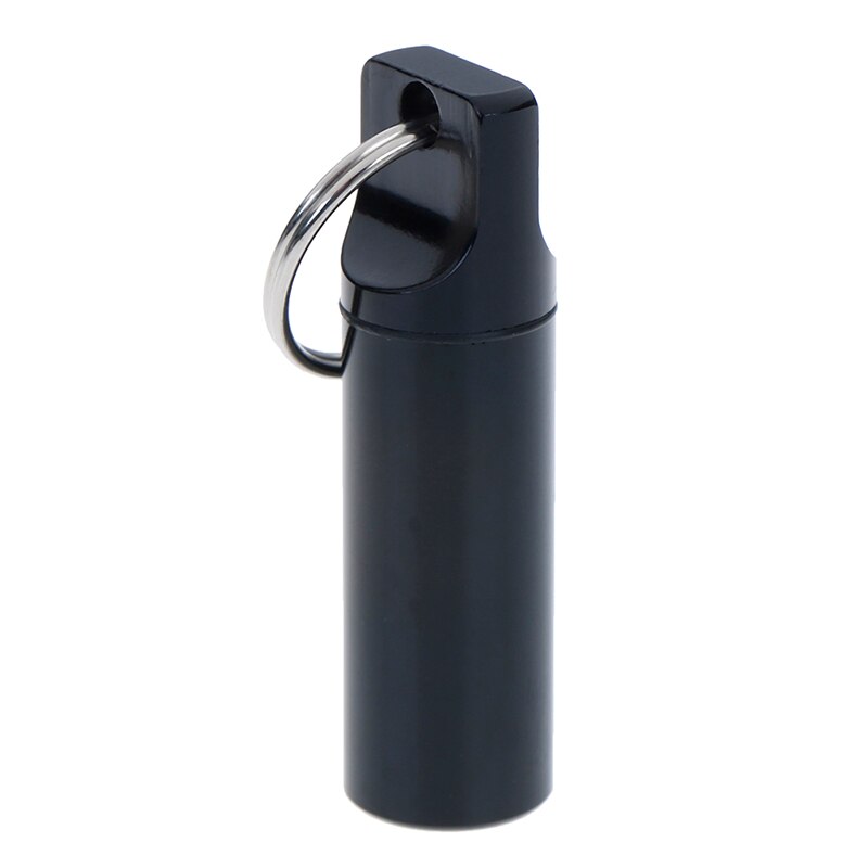 Pastillero de aluminio resistente al agua, estuche para medicamentos, portabotellas, llavero, pastillero para exteriores, pastillero, 4 colores, 1 ud.: Color vino