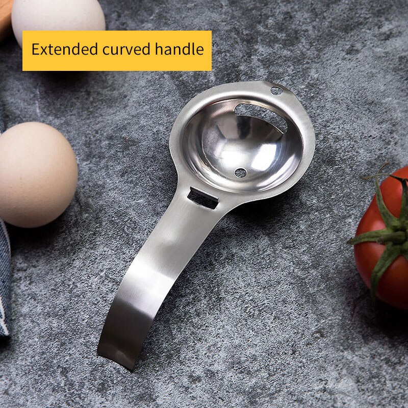 Rustfrit stål æggehvide separatorværktøjer ægblomme filter gadgets køkken tilbehør adskille tragt ske ægdeler værktøj: B