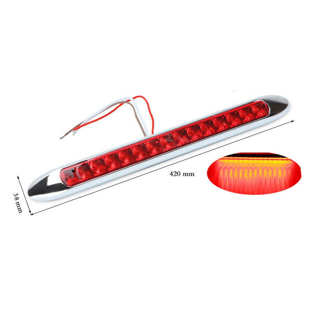 2 x LED-achterlicht, remlicht, knipperlicht, nummerplaat, lamp voor aanhanger, vrachtwagen, voertuig (kleur: rood barnsteen zwart