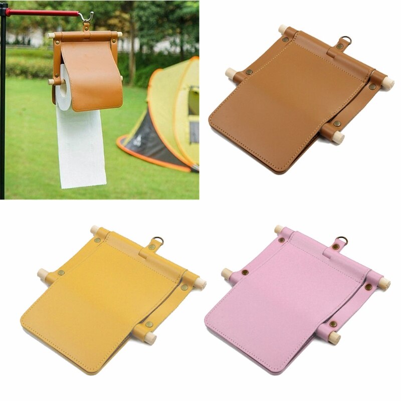 Soporte para colgar pañuelos, caja de pañuelos de papel PU, portarrollos de papel para acampar, 6x dB