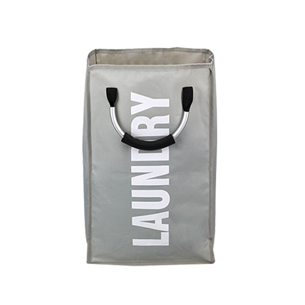 Tote bag Foldable Laundry Bag Large Dirty Laundry Basket Hamper Sorter Oxford Cloth Dirty Clothes Bag with Aluminum Handle: Light Gray 1