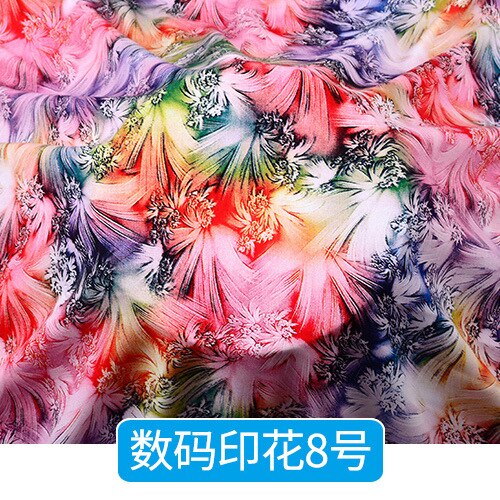 Digital Printing Cotton Silk Cloth Clothing Home Wear Dress Night Clothes Clothing Sewing Diy Rayon Fabric Cotton Fabric: 8