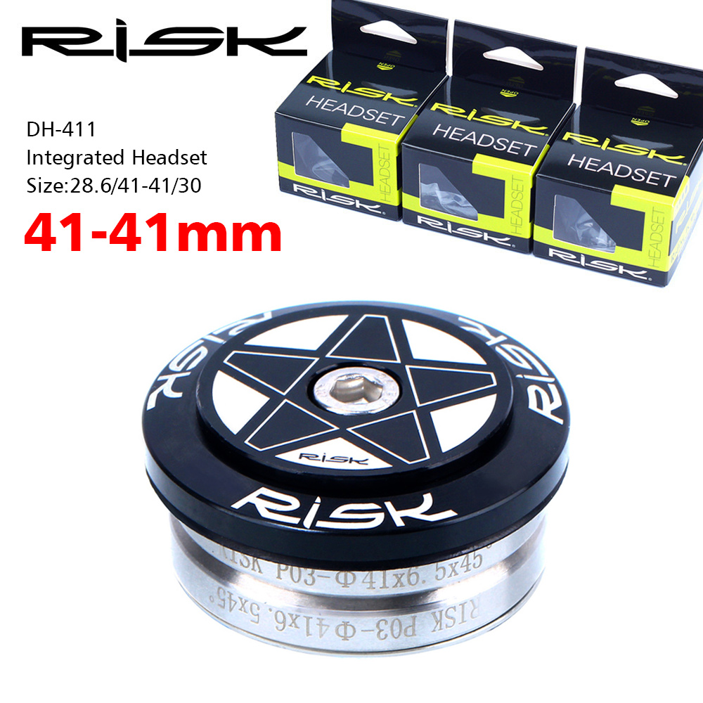 Risico Mtb-fietsheadset Geïntegreerd 1 1/8 Stuurkolom 34 41 41.8 44 49.7 50.6 55 56 mm Mountainbike Druklagers Doos Vork: Donkergrijs