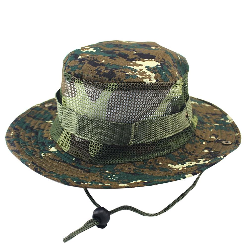 Verstelbare Cap Camouflage Boonie Hoeden Nepalese Cap Heren Visser Hoed Bergbeklimmen vissen camouflage hoed & cx: Camouflage D