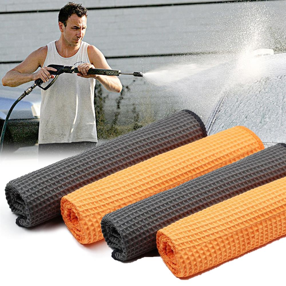 2pcs Soft Car Window Care Microfiber Wax Polishing Detailing Towel Car Cleaning Wash Traceless Cloth Kitchen Cleaner 40x40cm