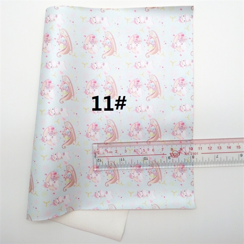 Unicorn Printed Synthetic Leather Faux Fabric Sheets Felt Backing Leather Sheets For Accessories Bows 21X29CM GM2167A: 11