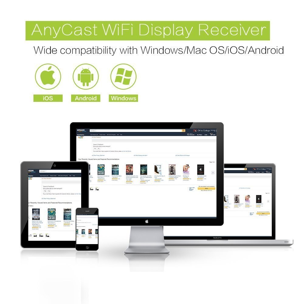 AnyCast – Dongle récepteur wi-fi sans fil M2 Plus, 1080P, Interface HD, Stick TV DLNA Airplay Miracast, pour téléphones intelligents et tablettes